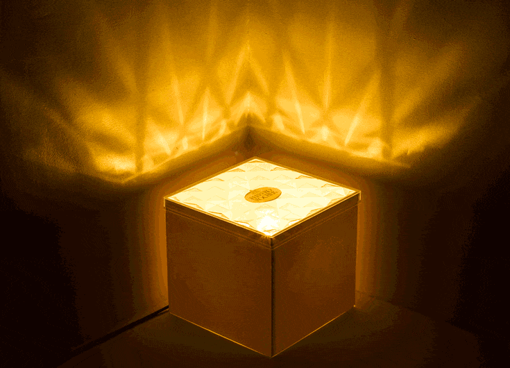 light box surrounding kitchen